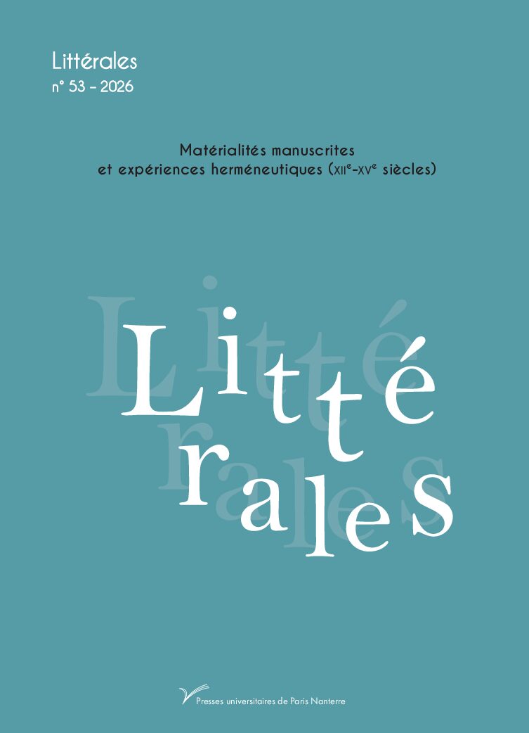 Littérales n° 53-2026 : Matérialités manuscrites et expériences herméneutiques (XIIe-XVe siècles)